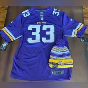 Nike Vikings Dalvin Cook 2016 Jersey (Large)+ Vikings stocking cap, NWT!